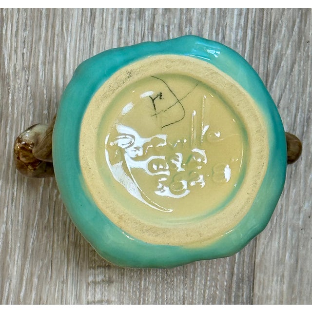 1949 Roseville Ming Tree Vase # 582 Green, Pink Brown For Sale - Image 11 of 12