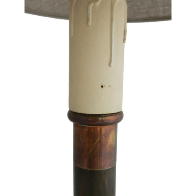 Wood Arts and Crafts Table Lamp in Copper & Wood, 1920s For Sale - Image 7 of 9