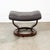 Brown 1960s Mid Century Danish Modern Ottoman Stool Brown Leather Attributed to Ekornes Metal Swivel MCM For Sale - Image 8 of 11