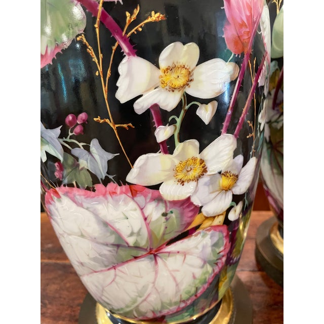 Massive Pair of French 19thC Old Paris Porcelain Table Lamps. For Sale - Image 10 of 12