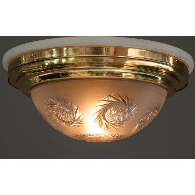 Art Deco Ceiling Lamp with Cut Glass Shade, Vienna, 1920s For Sale - Image 10 of 18