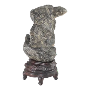 19th Century Chinese Decorative Scholar's Rock Stone on Wood Base