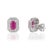 Ruby Red Contemporary 1.64ct Ruby & Double Halo Diamond Earrings in 14k Gold- 2 Pieces For Sale - Image 8 of 17