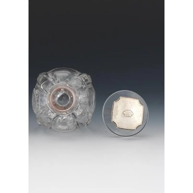 Metal Art Deco Crystal Vanity Perfume Bottle with Sterling Top 'Warly' 20th Century For Sale - Image 7 of 8