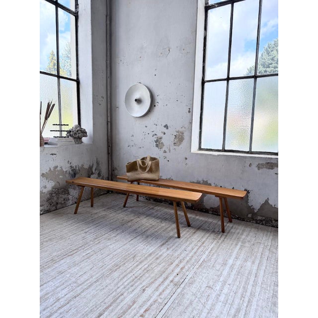 1950s Mountain Furniture Benches in Pine and Oak in the style of Malmvall, 1950s, Set of 2 For Sale - Image 5 of 18