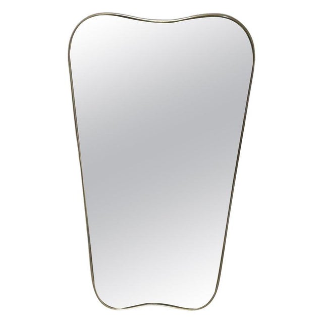 Mid-Century Brass Wall Mirror, Italy, 1950s For Sale - Image 5 of 5