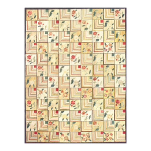 2000s Multicolor Floral Folk Art Modern Contemporary American Hooked Rug 8' X 10' Handwoven Wool Carpet