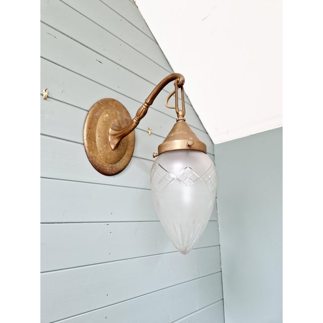 Art Deco Wall Light in Bronze and Satin Crystal, 1910s For Sale - Image 12 of 12