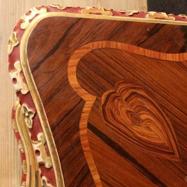 Louis XV Style Bombé Commode in Rosewood and Palisander Marquetry, 1880 For Sale - Image 3 of 8