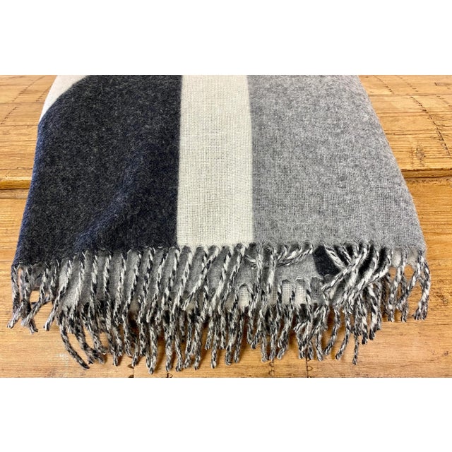 Monochrome Merino Wool Union Jack Flag Throw - Made in England For Sale In Dallas - Image 6 of 12