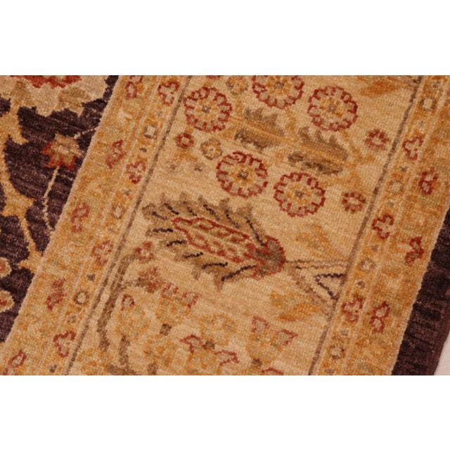 Beige Classic Ziegler Aubergine Beige Hand-Knotted Wool Rug - 7'11'' X 9'3'' For Sale - Image 8 of 8