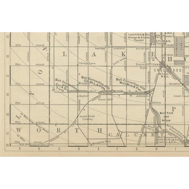 Antique Chicago Map, 1888 For Sale - Image 6 of 9