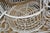 Vintage Tall White Fern Head Round Wicker Hanging Bird Cage W/ Single Door For Sale - Image 14 of 17