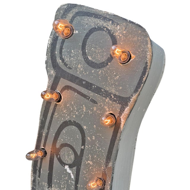 Wood Vintage Light-Up Horseshoe Sign For Sale - Image 7 of 12