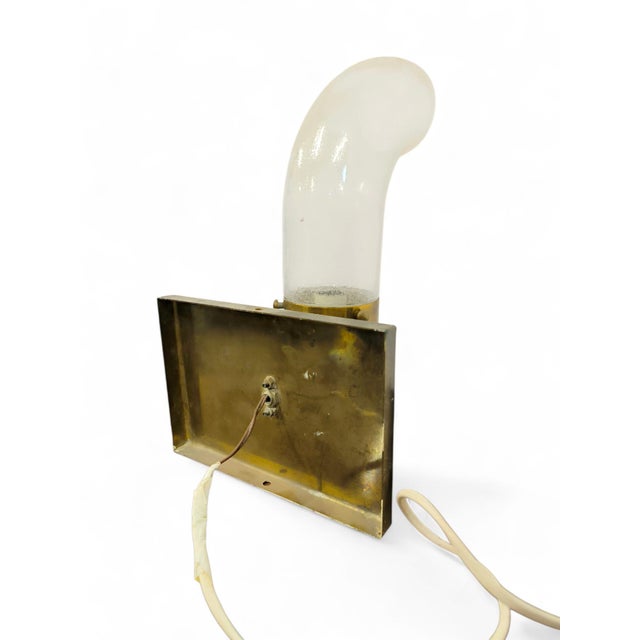Brass and Pulegoso Glass Wall Lamp attributed to Aldo Nason for Mazzega, 1960s For Sale - Image 12 of 13