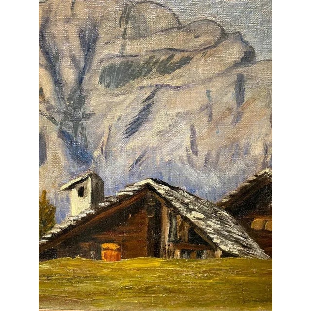 Swiss Chalets, 1927, Oil on Canvas, Framed For Sale - Image 4 of 8