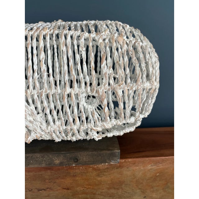 1970s 1970s Woven Rope & Wire Whale Sculpture For Sale - Image 5 of 7