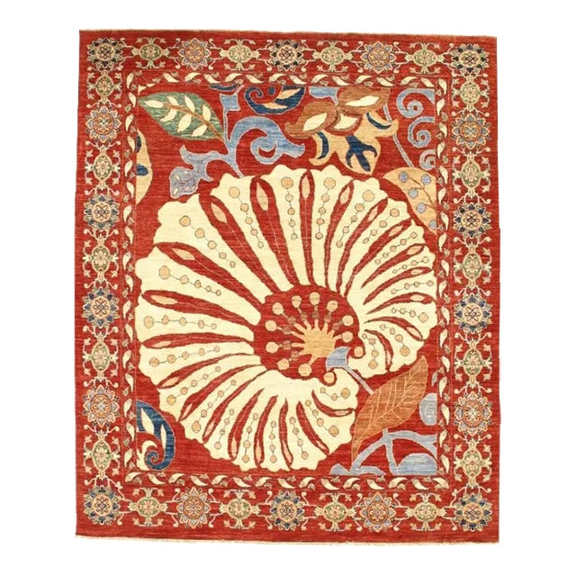 Pasargad Rust Fine Suzani Rug For Sale