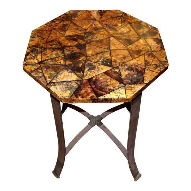 Kreiss Collection Coconut Shell Octagon Top Table For Sale