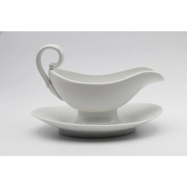 French Provincial 1940s Blanc De Chine Porcelain Sauce Boat, Gravy Boat, Vista Alegre, Portugal For Sale - Image 3 of 13