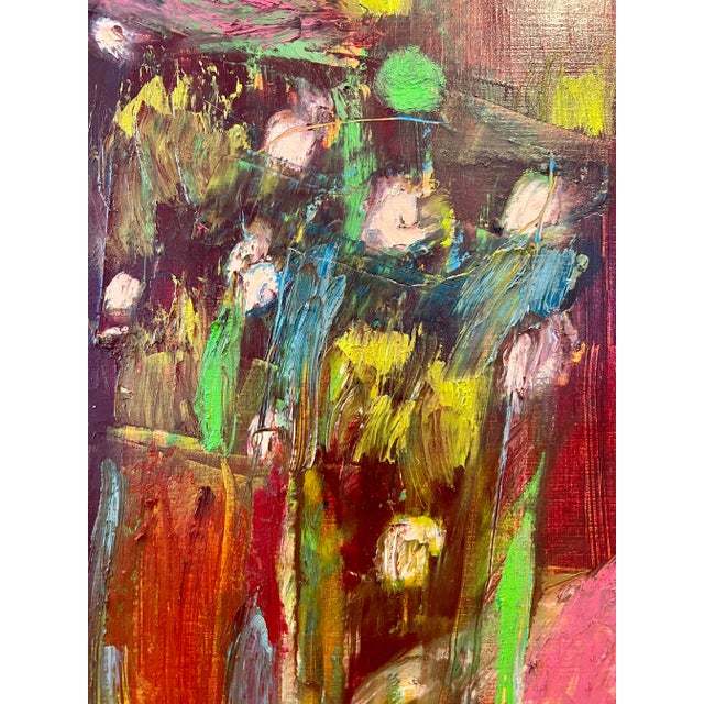 "Mountains and Flowers" Contemporary Original Abstract Expressionist Painting For Sale - Image 4 of 6