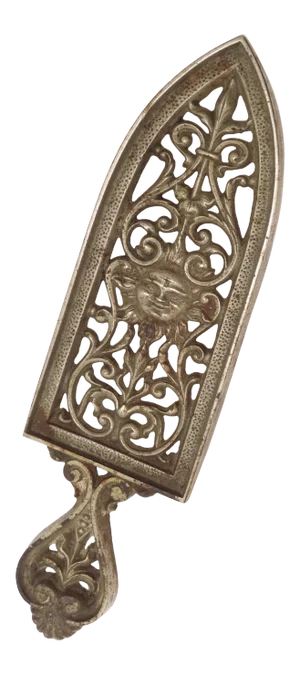Fancy Large Size Antique Cast Iron Tailors Sad Iron Trivet From Germany