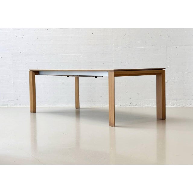 Large Dining Table in Knotted Oak with Integrated Insert Leaf from Seetal Swiss For Sale - Image 18 of 18