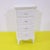 Narrow White Wooden Chest of Drawers with Decorated Drawers For Sale - Image 10 of 10