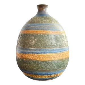 Vintage Elmer & Loretta Gatti Striped Lava Glaze Art Pottery Vase