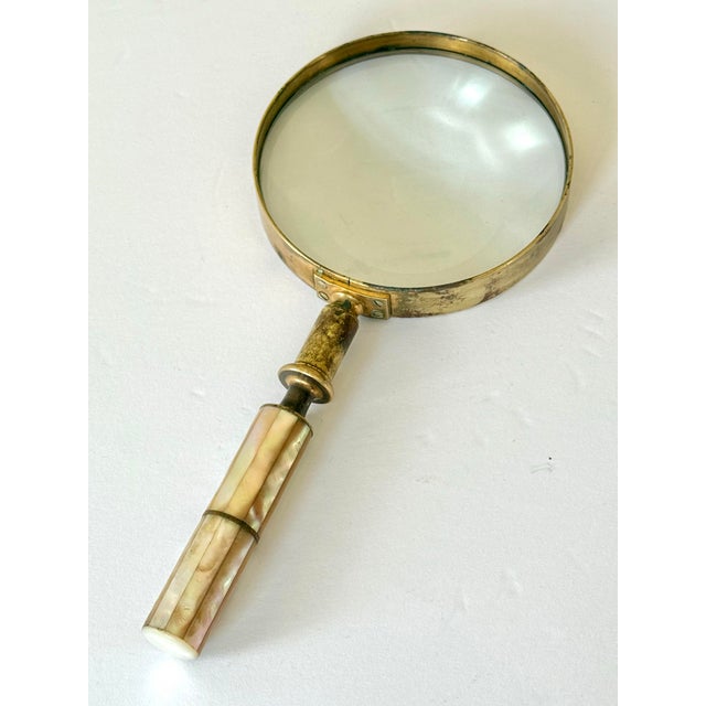 Vintage Mother of Pearl Magnifying Glass For Sale - Image 4 of 11