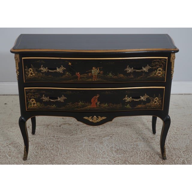 Age: Approx: 30 Years Old Details: Black Lacquer Finish Brass Ormolu Mounts Condition: Excellent Condition - Minor Signs...