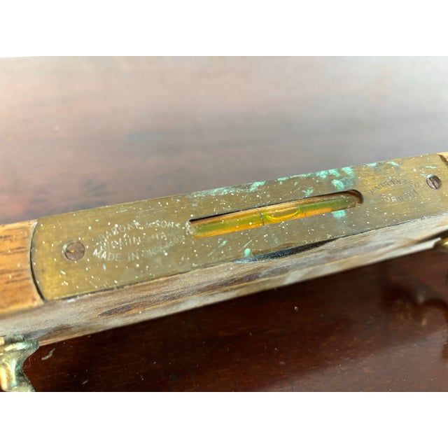 Brown Vintage English Sprit Level Set of Hooks For Sale - Image 8 of 9