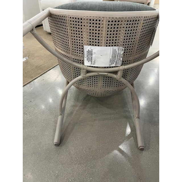 Early 21st Century McGuire "Taru" Cane and Upholstered Dining Chair by Designer Laura Kirar For Sale - Image 5 of 8