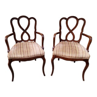Vintage French Style Infinity Loop Splat Armchairs -- a Pair For Sale