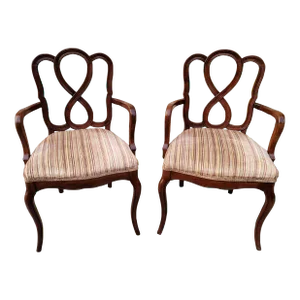 Vintage French Style Infinity Loop Splat Armchairs -- a Pair