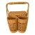 1960s Vintage Wicker Picnic Basket With Bottle Space For Sale