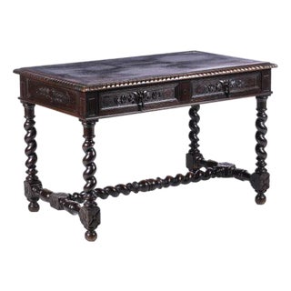 Coffee Table in Carved Oak For Sale