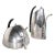 2 Pc. Postmodern Silver-Plate Coffee Tea Pot Set Made in Italy by Sabittini C 1980's For Sale
