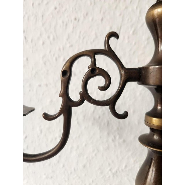 Antique Three-Armed Candlestick in Bronze, 1960s For Sale - Image 12 of 18