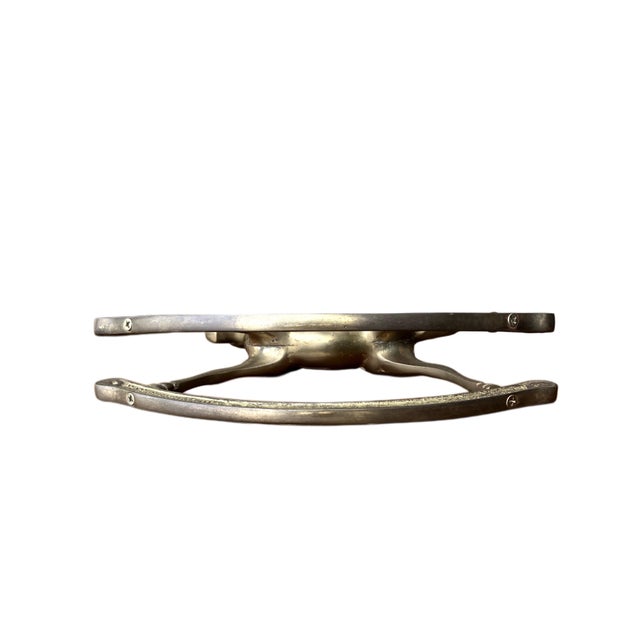 Pair of Vintage Solid Brass Rocking Horse Figurines With Patina. For Sale - Image 11 of 18