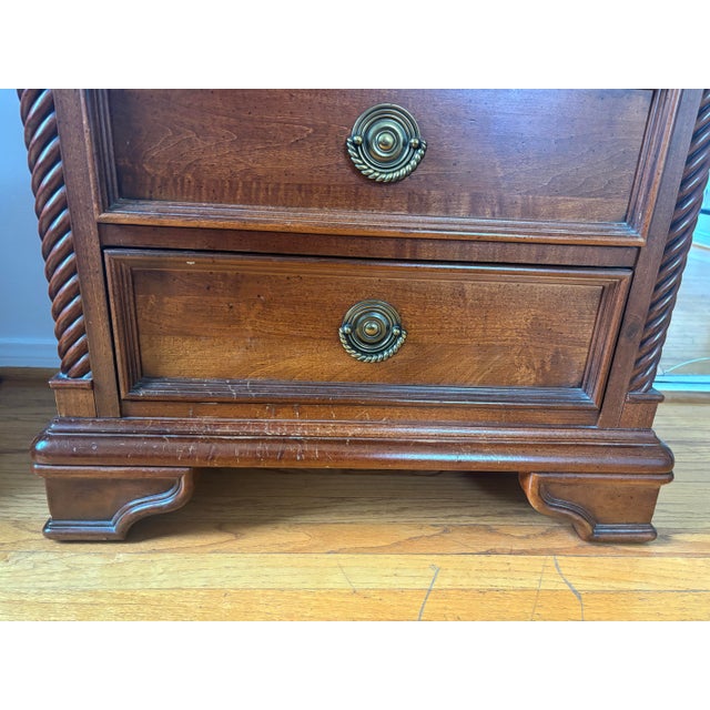 Brown Stanley Furniture British Imperial Traditional Style Cherry Three-Drawer Nightstand For Sale - Image 8 of 8