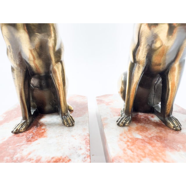 Pair of French Art Deco Dog Bookends, Signed Jamar, C. 1930 For Sale - Image 9 of 18
