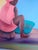 Figurative "Sitting Woman in Pink," Oil on Canvas, Benada Oduma For Sale - Image 3 of 9