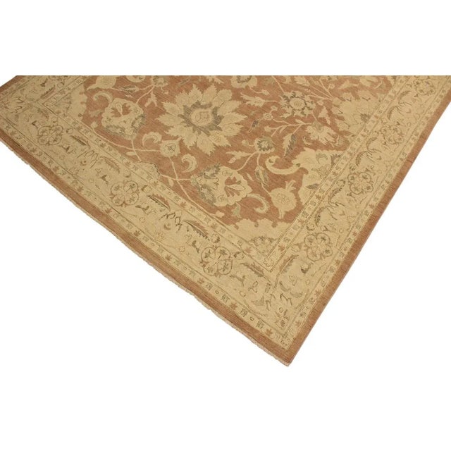 Abstract 1990s Boho Chic Kafkaz Lt. Brown/Lt. Tan Wool Rug -9'11 X 13'7 For Sale - Image 3 of 8