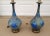 Pair of Mid-Century Modern Helmut Bruchman Style Genie Bottle Blue Glaze Ceramic Lamps For Sale - Image 12 of 12