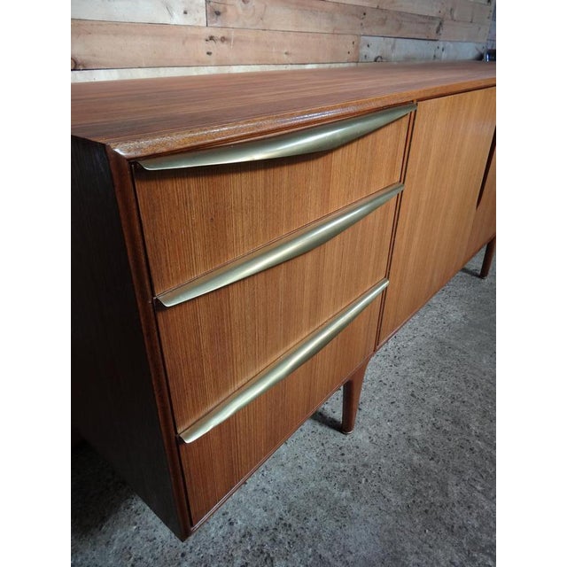 Brown Vintage Teak & Brass Sideboard attributed to Tom Robertson for McIntosh, 1960s For Sale - Image 8 of 18