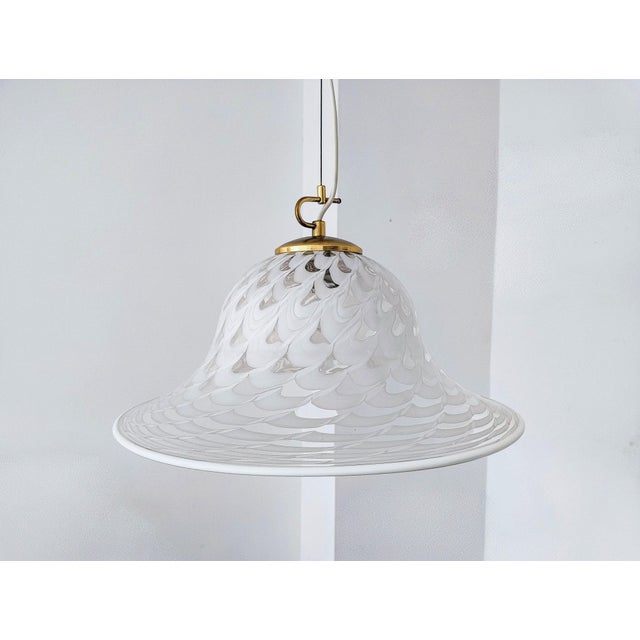 Mid-Century White Art Glass Pendant from Kaiser-Leuchten, Germany, 1970s For Sale - Image 12 of 18