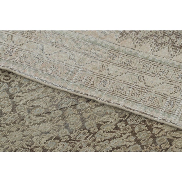 Textile Antique Persian Malayer Rug in Brown and Cream With Geometric Pattern - Rug & Kilim For Sale - Image 7 of 7