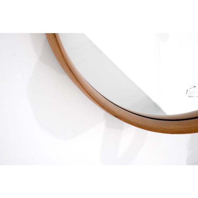 Brown Vintage Wooden Mirror, Italy, 1960s For Sale - Image 8 of 11