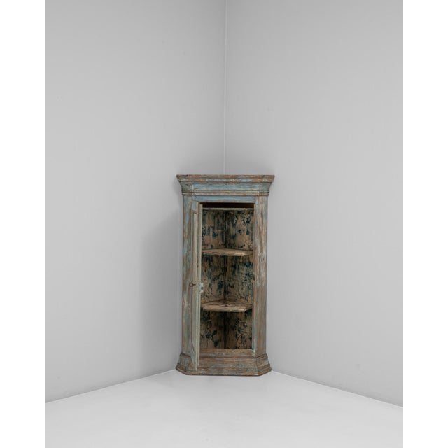 1820s Swedish Gustavian Wood Patinated Corner Cabinet For Sale - Image 17 of 18
